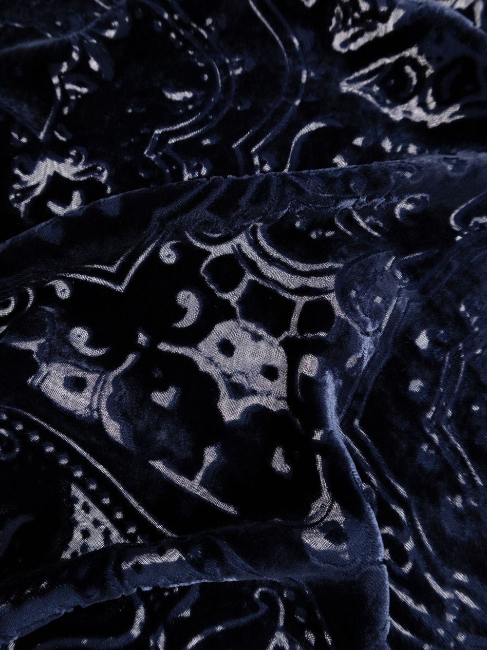 paisley-pattern velvet scarf - 3