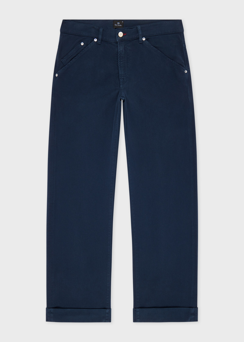 Relaxed-Fit Navy Garment-Dyed Jeans 1