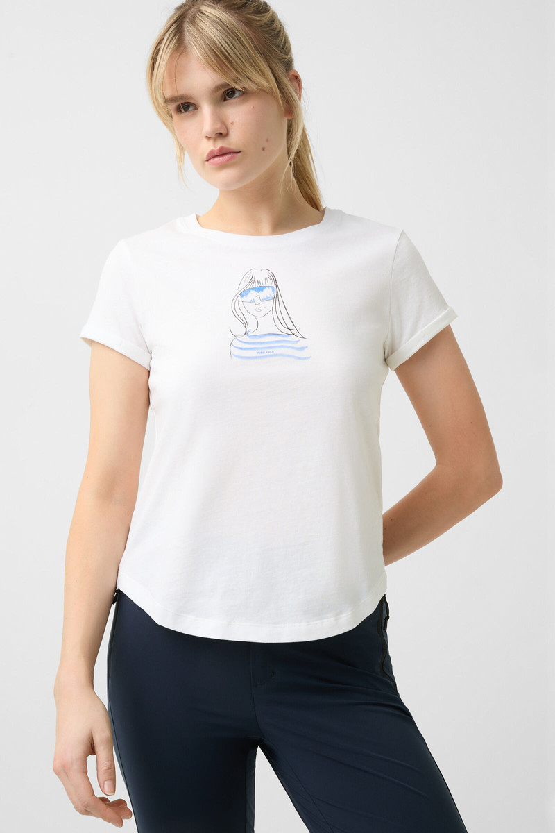 T-shirt Debra in White/light blue 2