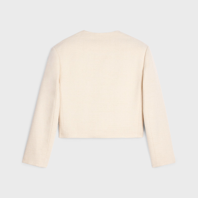CELINE Cropped military jacket in silk rush outlook