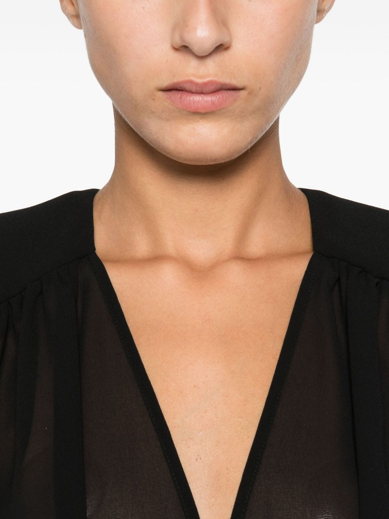pleated-panel button-cuff bodysuit 5