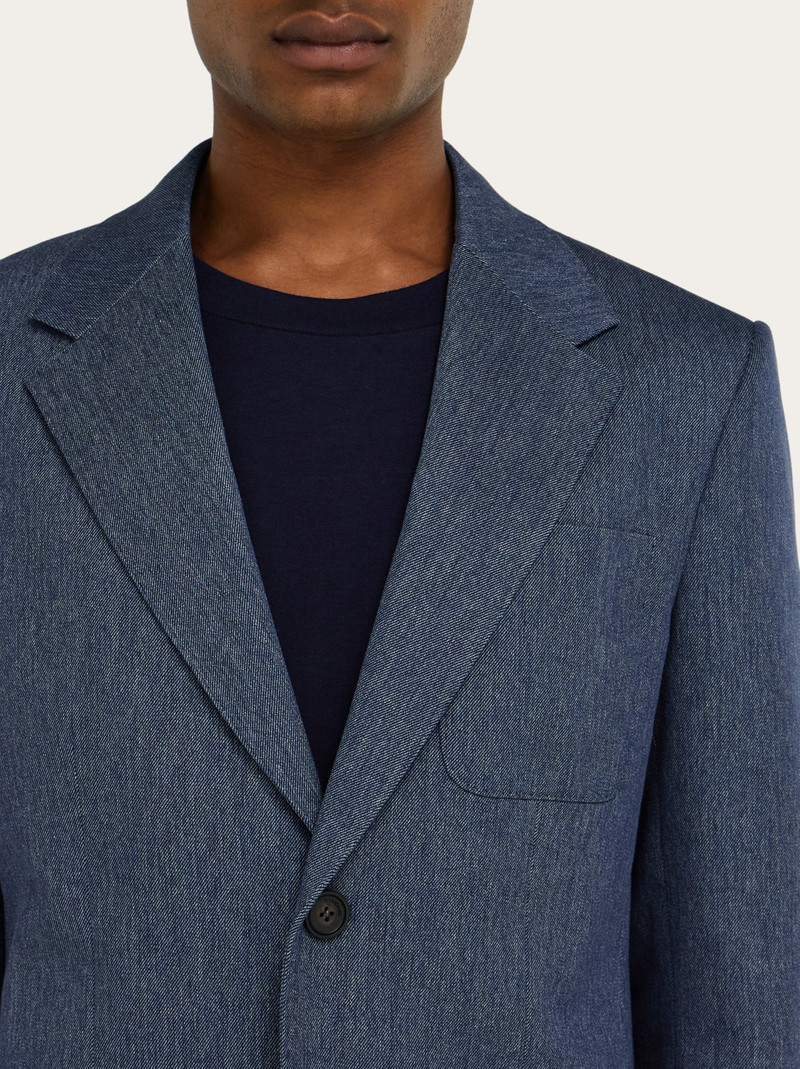 Single breasted denim blazer 4