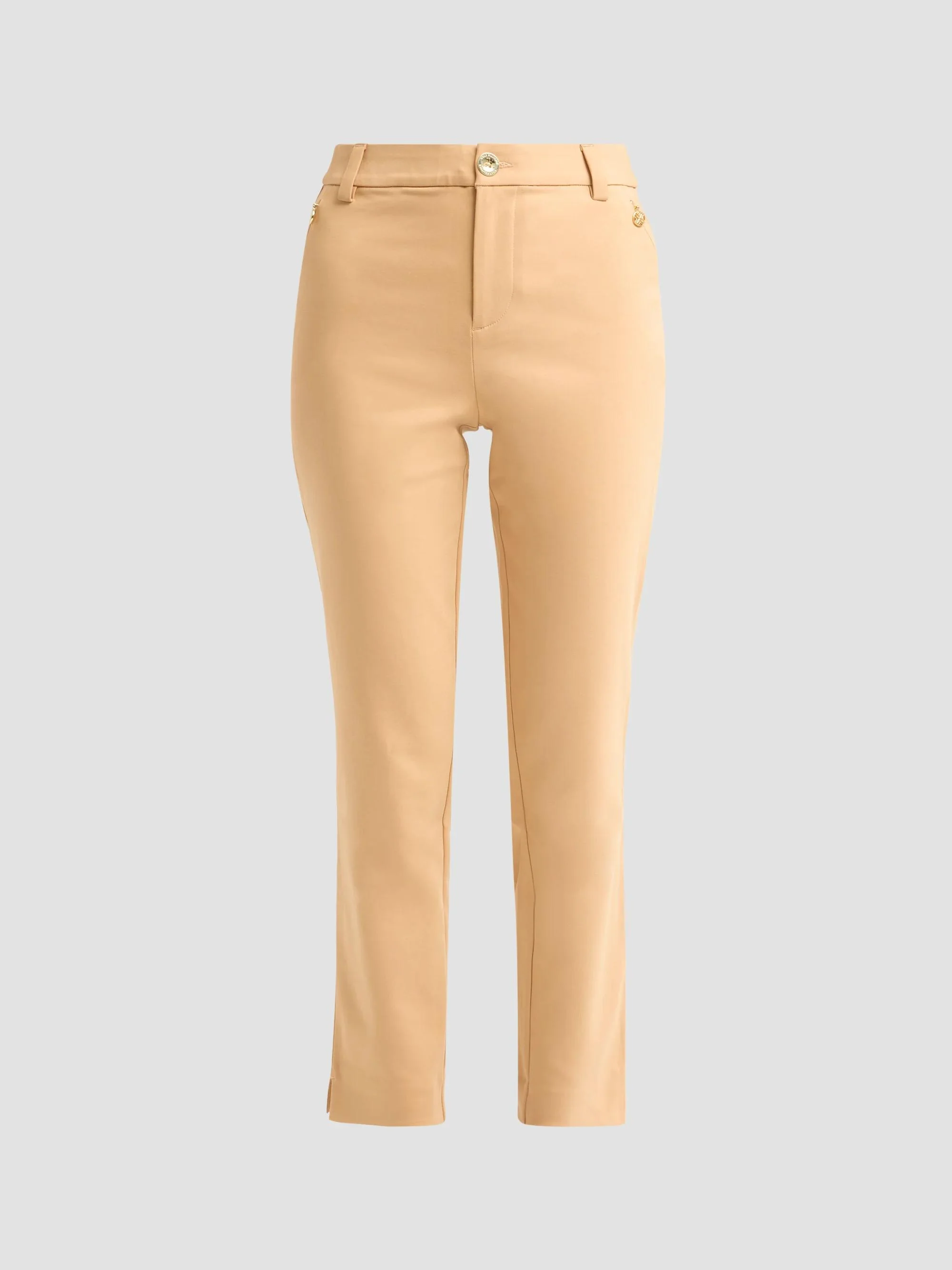 Women's Ana Stretch Cotton-Blend High-Rise Pants - Iced Latte - 1