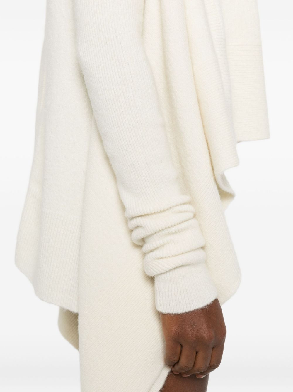 draped open-front cardigan - 5