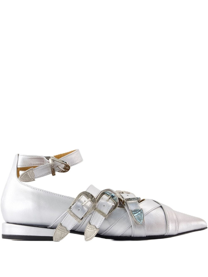 buckle-strap pointed ballet flats 1