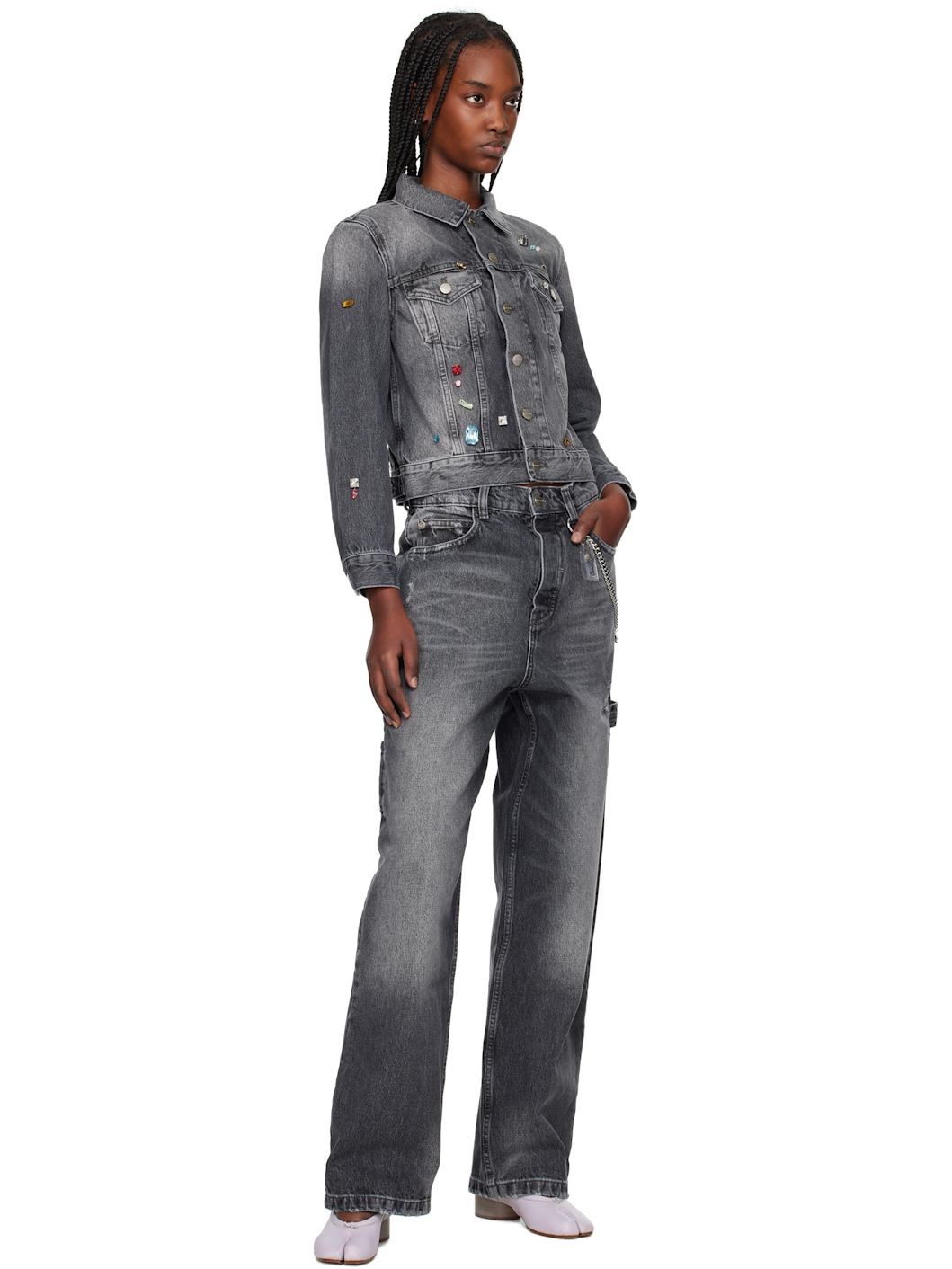 Gray Charm Oversized Jeans - 4