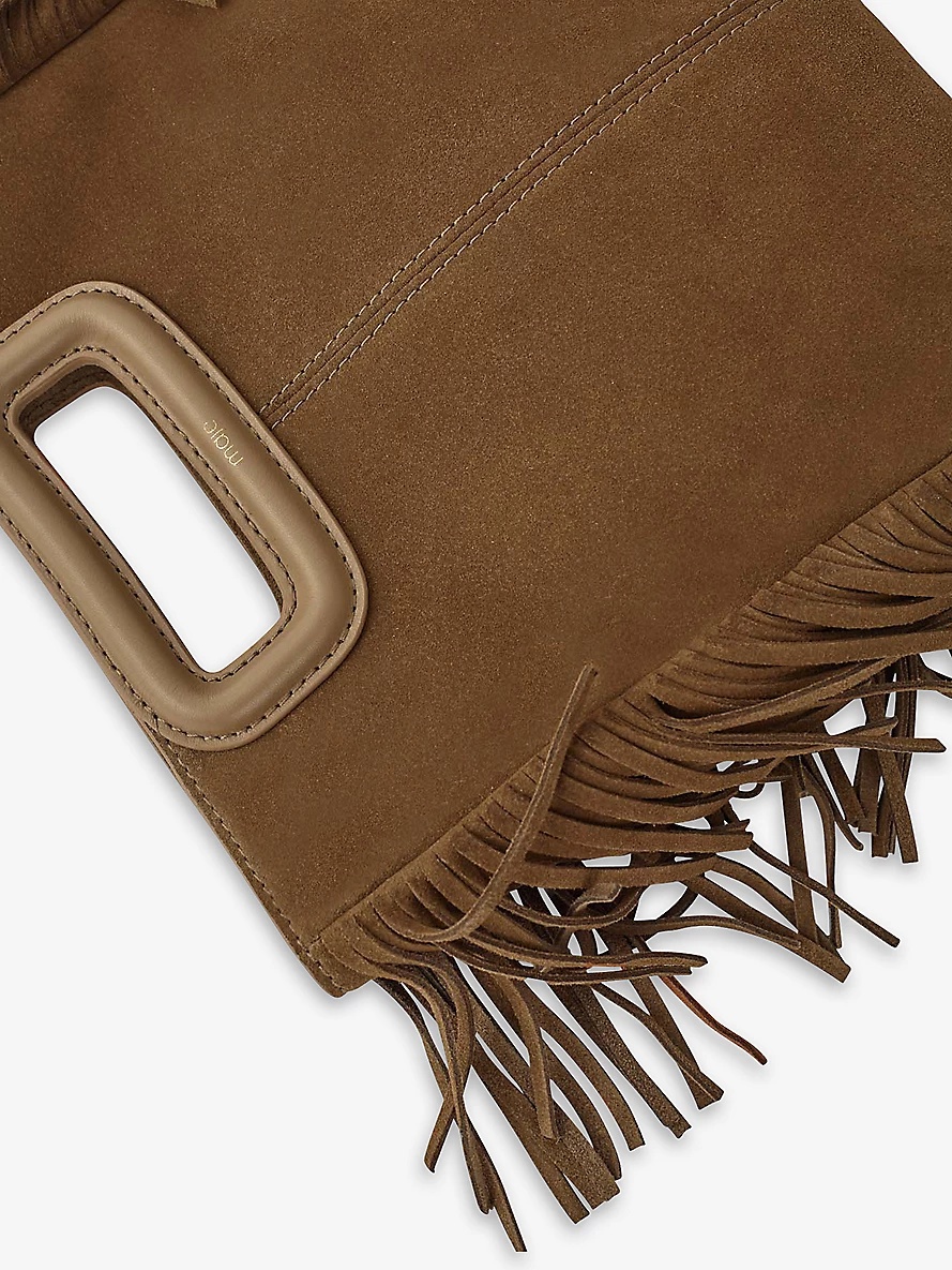 M fringed-trim suede shoulder bag - 4