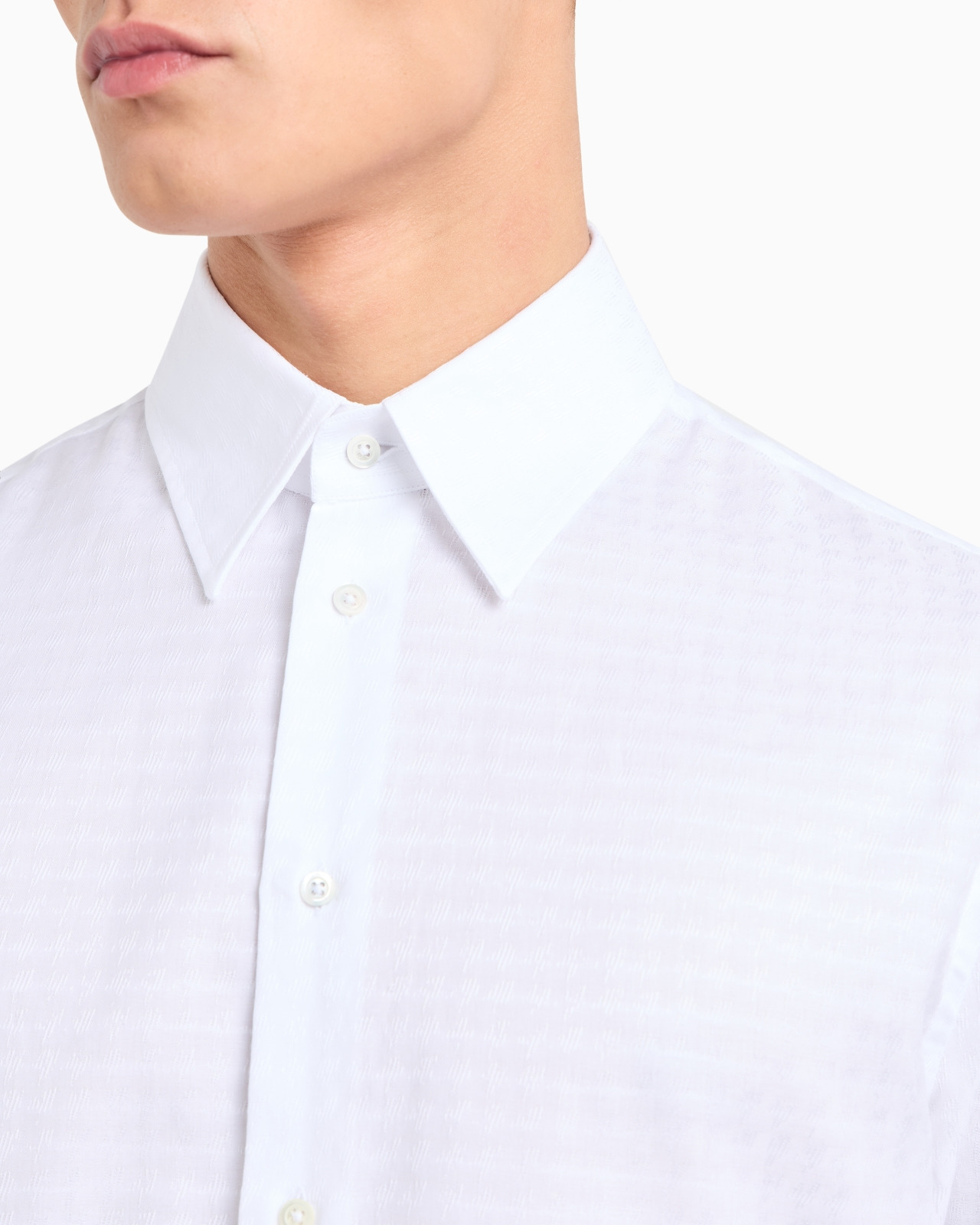 Cotton shirt with a jacquard motif - 5