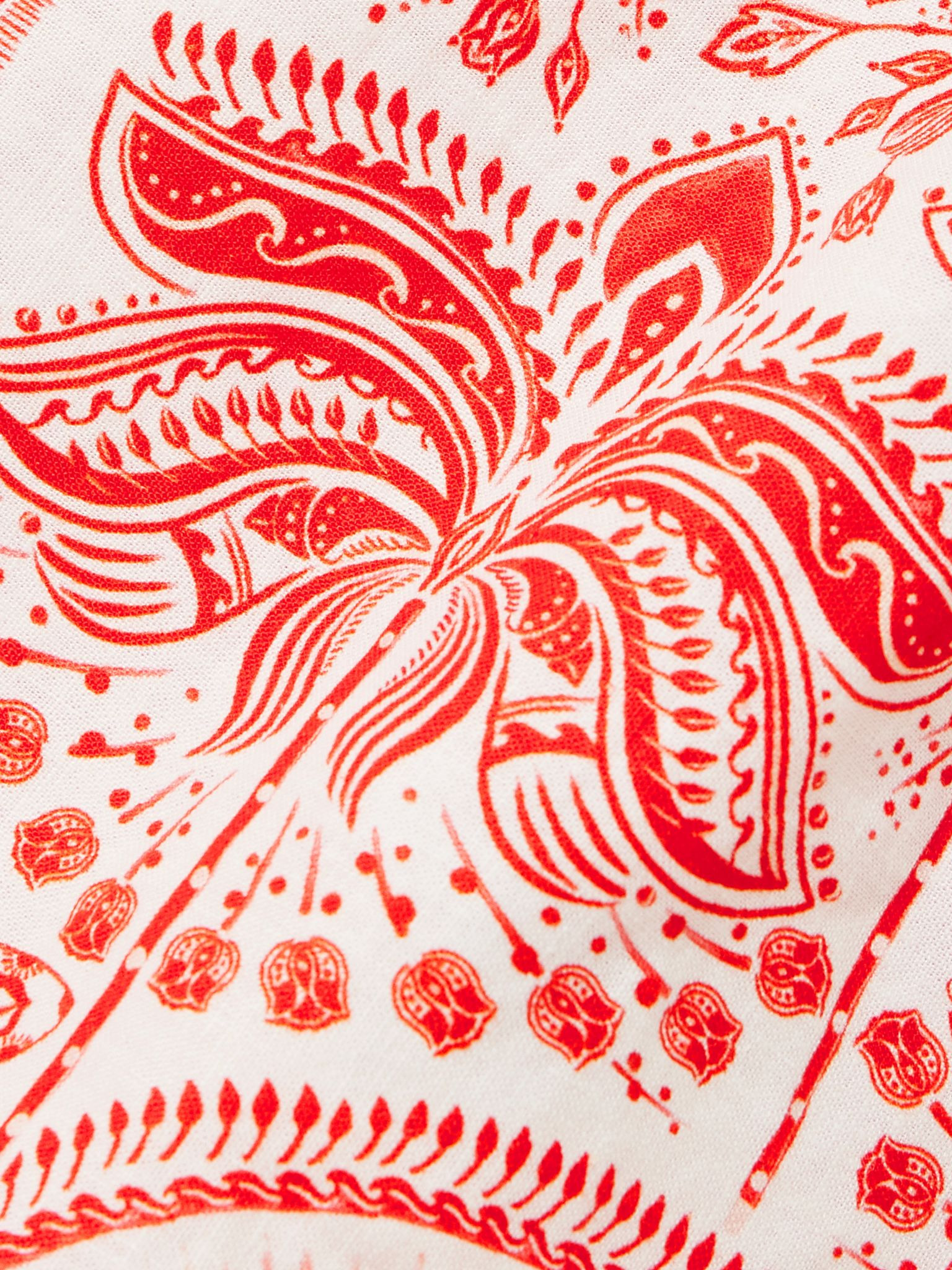 River Ride cutout floral-print linen-blend mini dress Red - 4