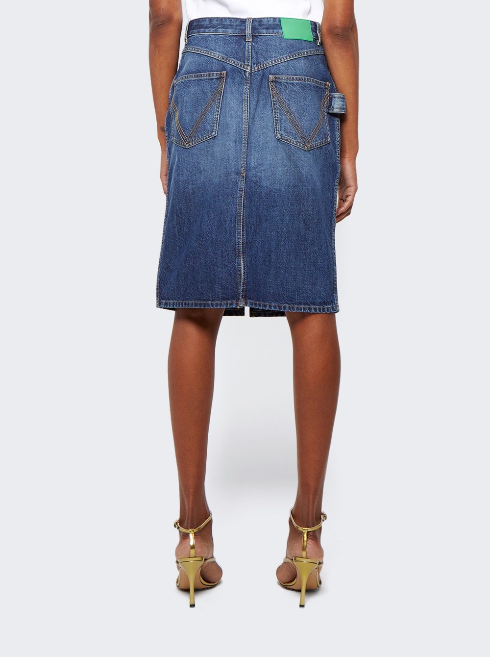 Medium Washed Denim Skirt Mid Blue - 5