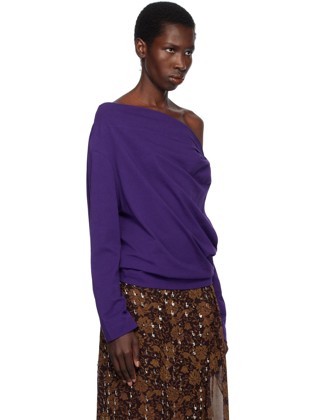 Purple Off-Shoulder Top - 2
