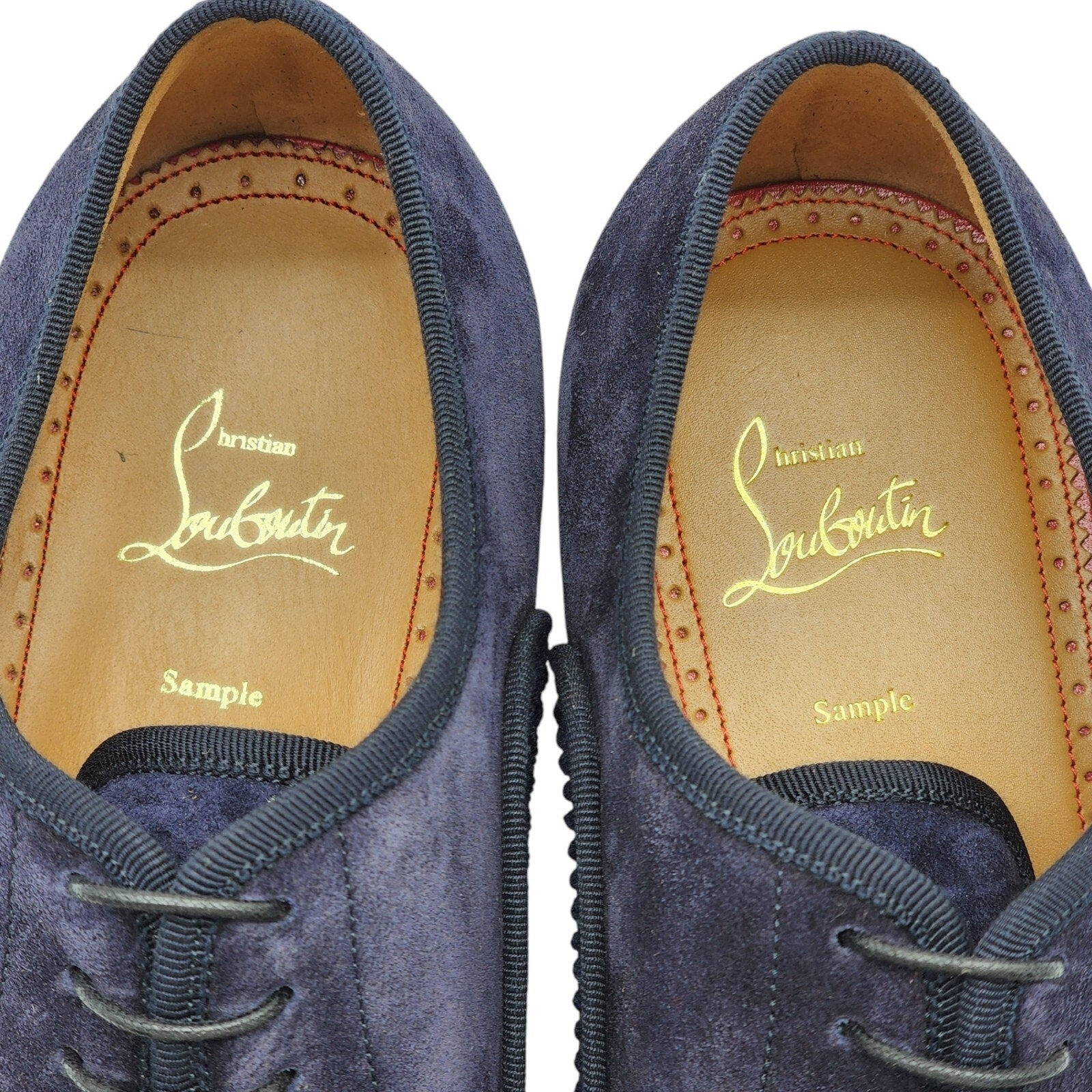 Christian Louboutin Greggo Leather and Suede Oxford Shoes Blue EU 41 US 8 - 5