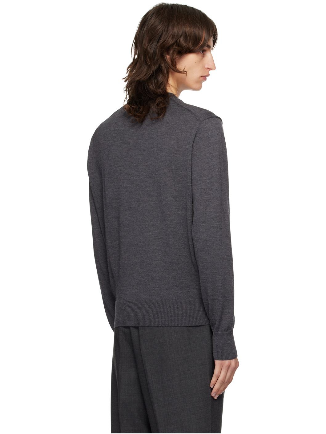 Gray Red Ami De Cœur Sweater - 3