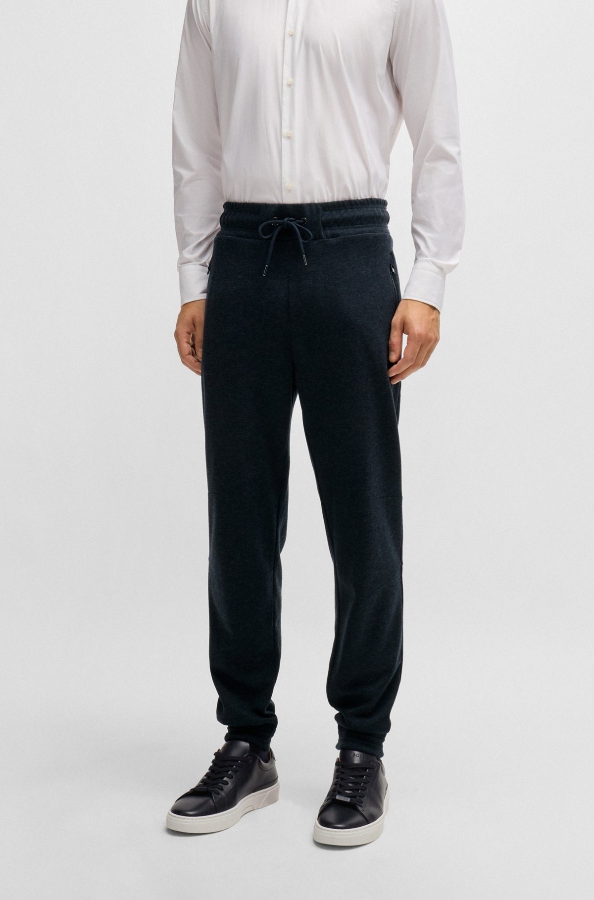 REGULAR-FIT TRACKSUIT BOTTOMS IN STRETCH FLANNEL - 2