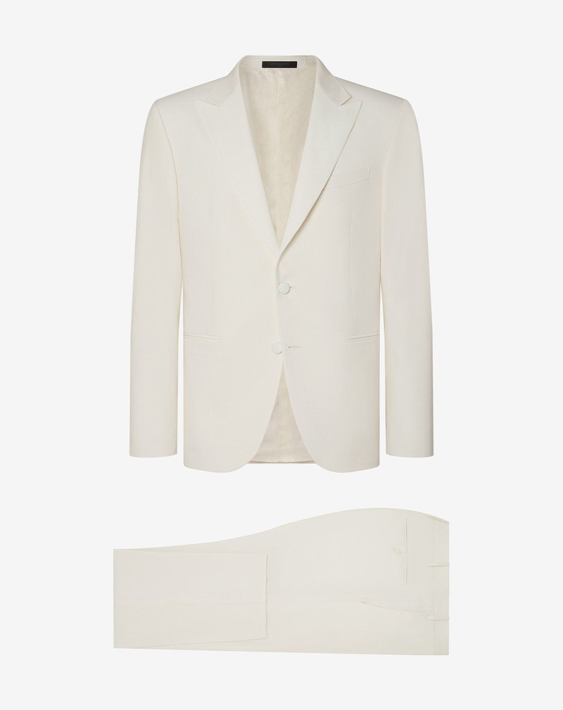 White stretch silk tuxedo 1