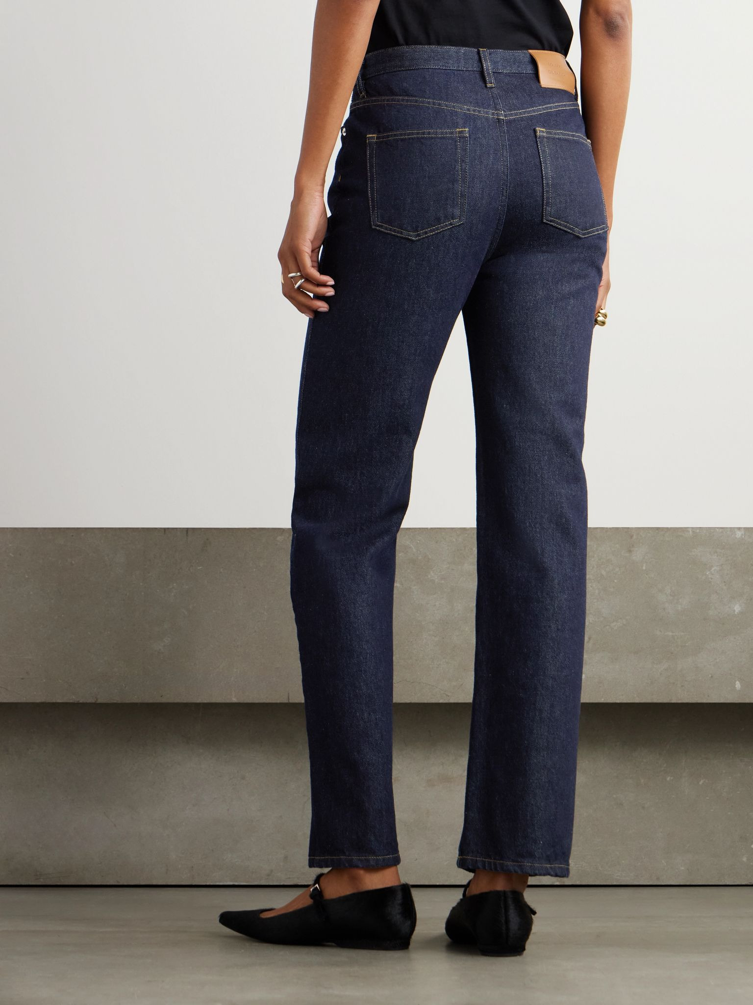Jude organic high-rise straight-leg jeans Dark denim - 4