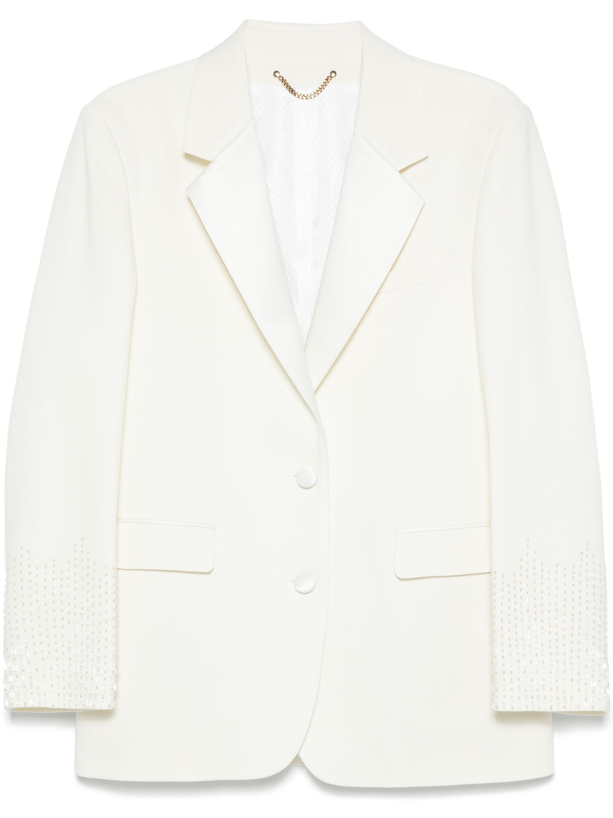 Golden Goose Women Journey W`S Single Breasted Over Jacket Viscose Wool Crepe W Satin Lapel & Beads  - 4