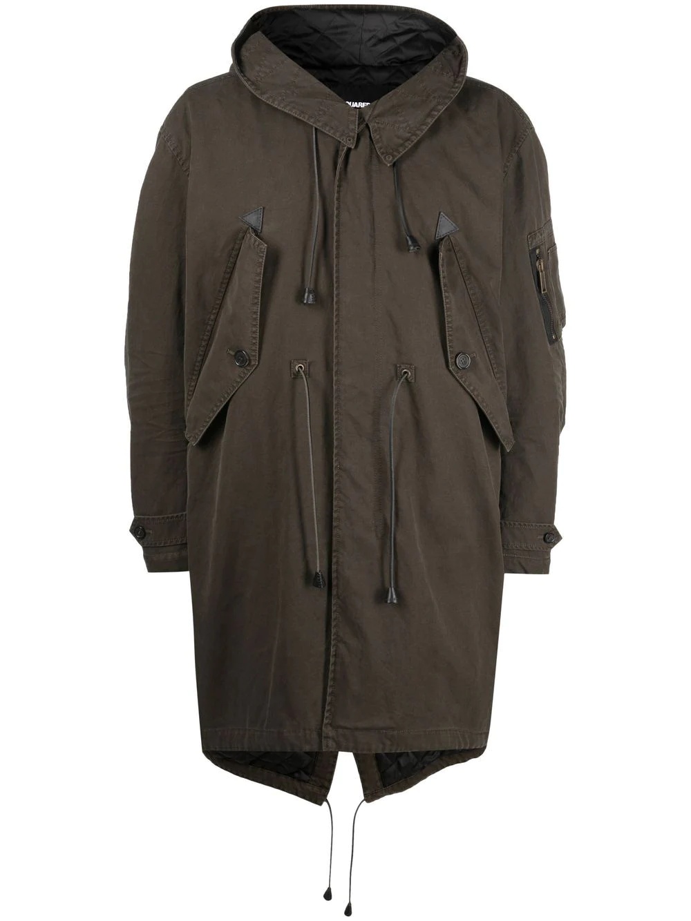 hooded parka coat - 1