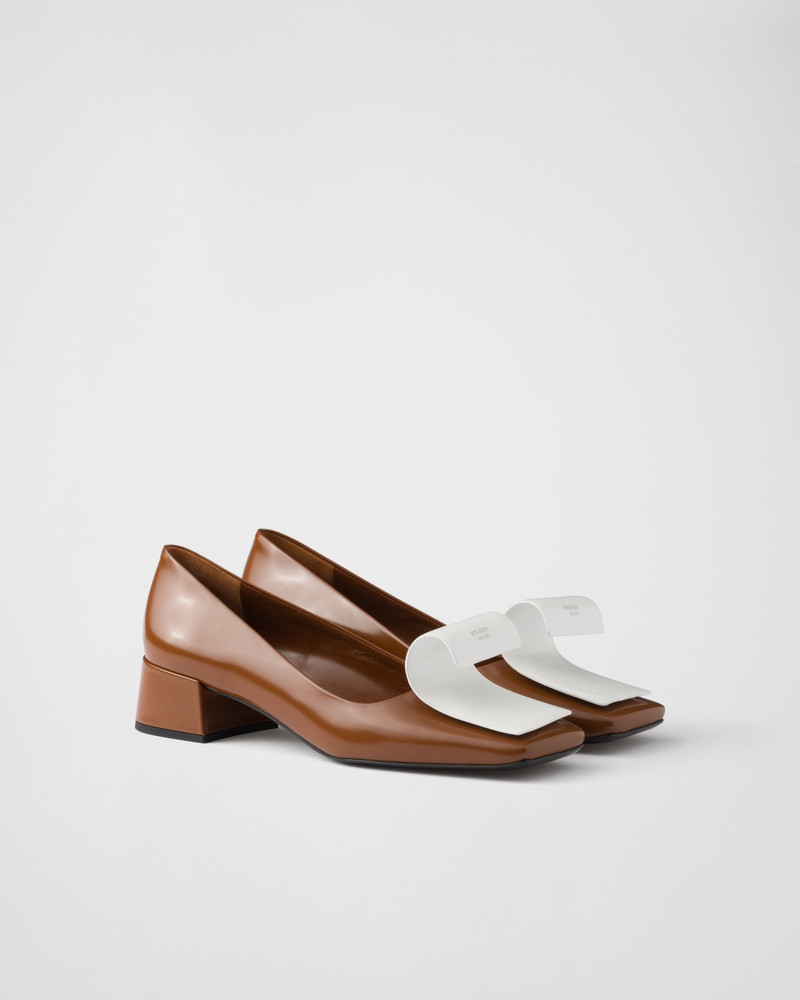Two-tone brushed leather pumps - 1