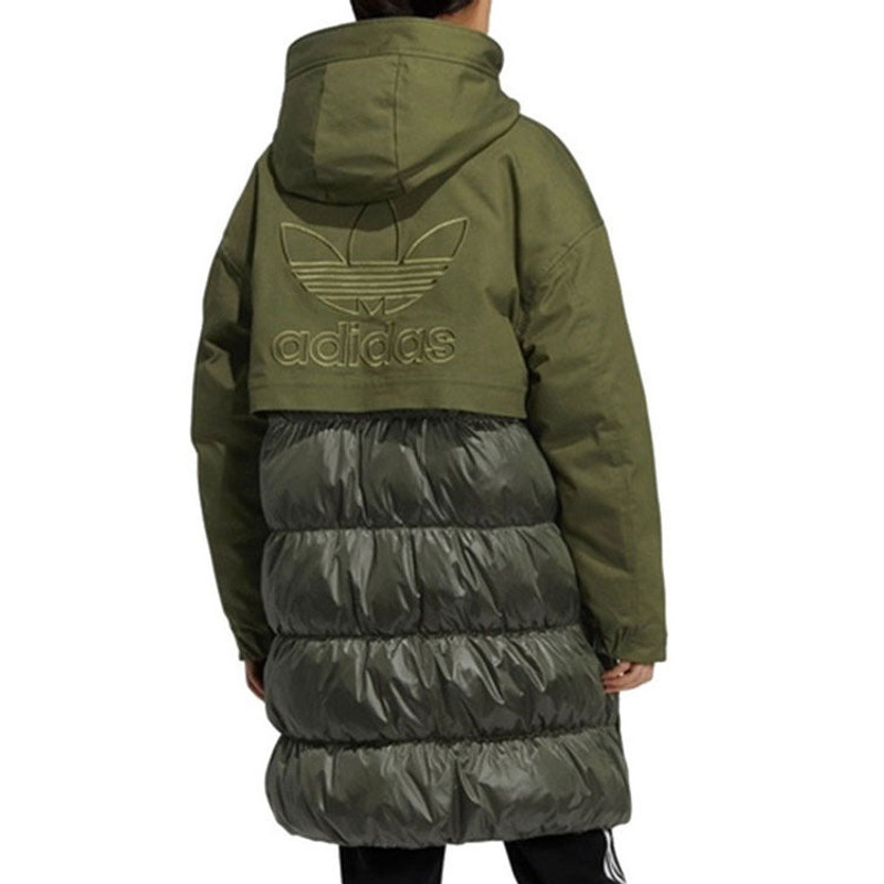 (WMNS) adidas Long Padded Down Jacket 'Olive Green' HF1586 3