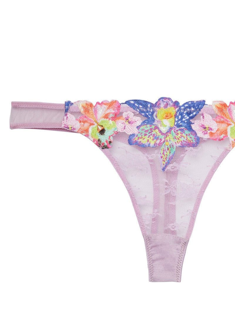 Orchid Embroidery Thong 8
