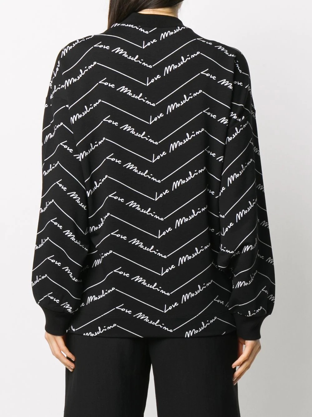 logo print rib-trimmed sweatshirt - 4