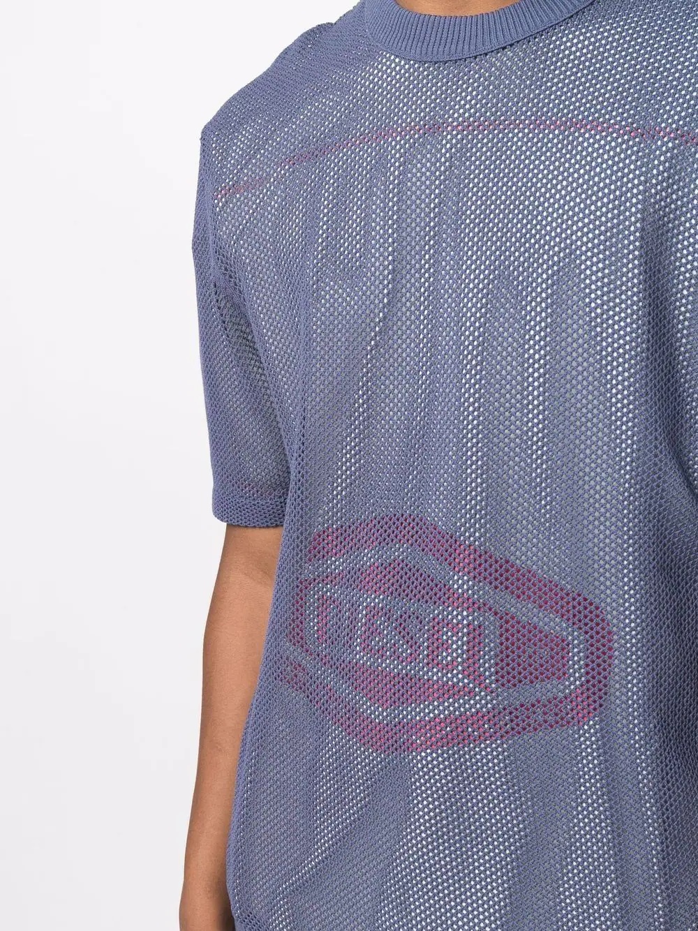 logo-print mesh T-shirt - 5