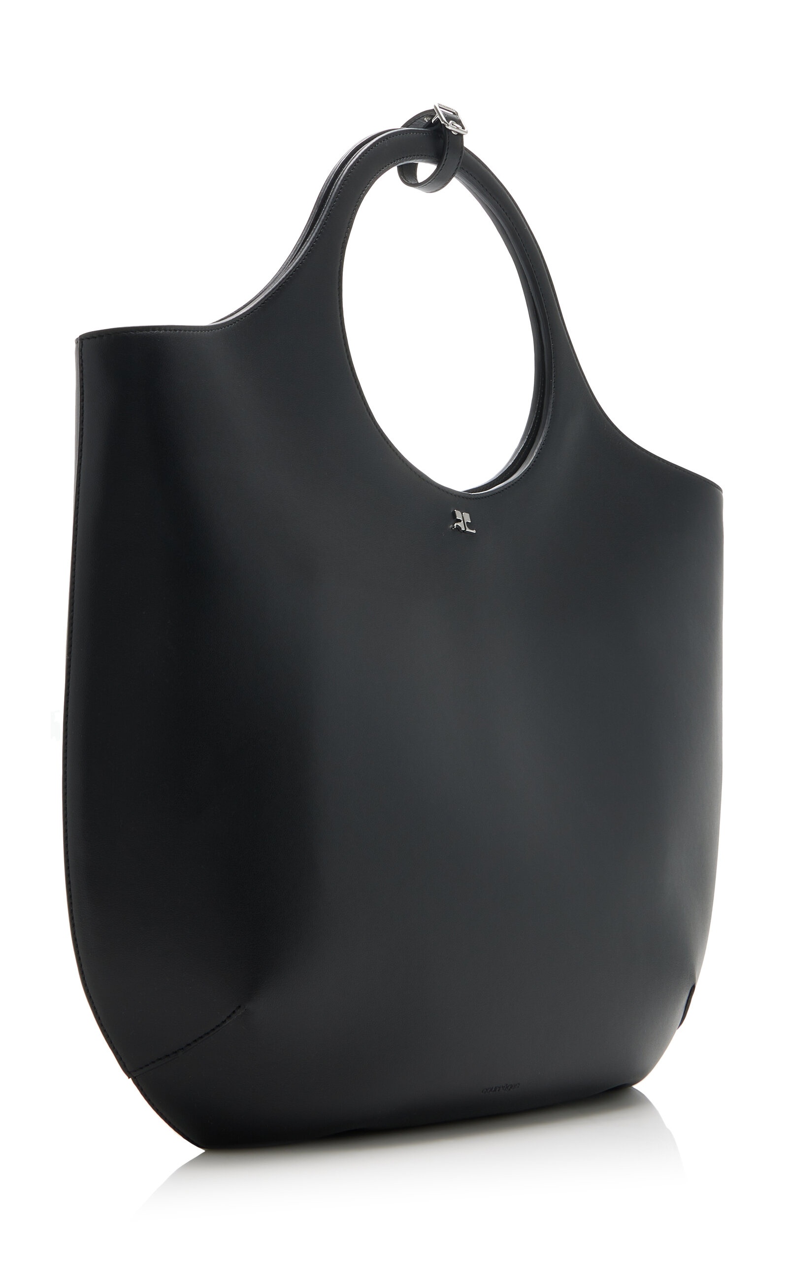 Large Holy Leather Tote Bag black - 4