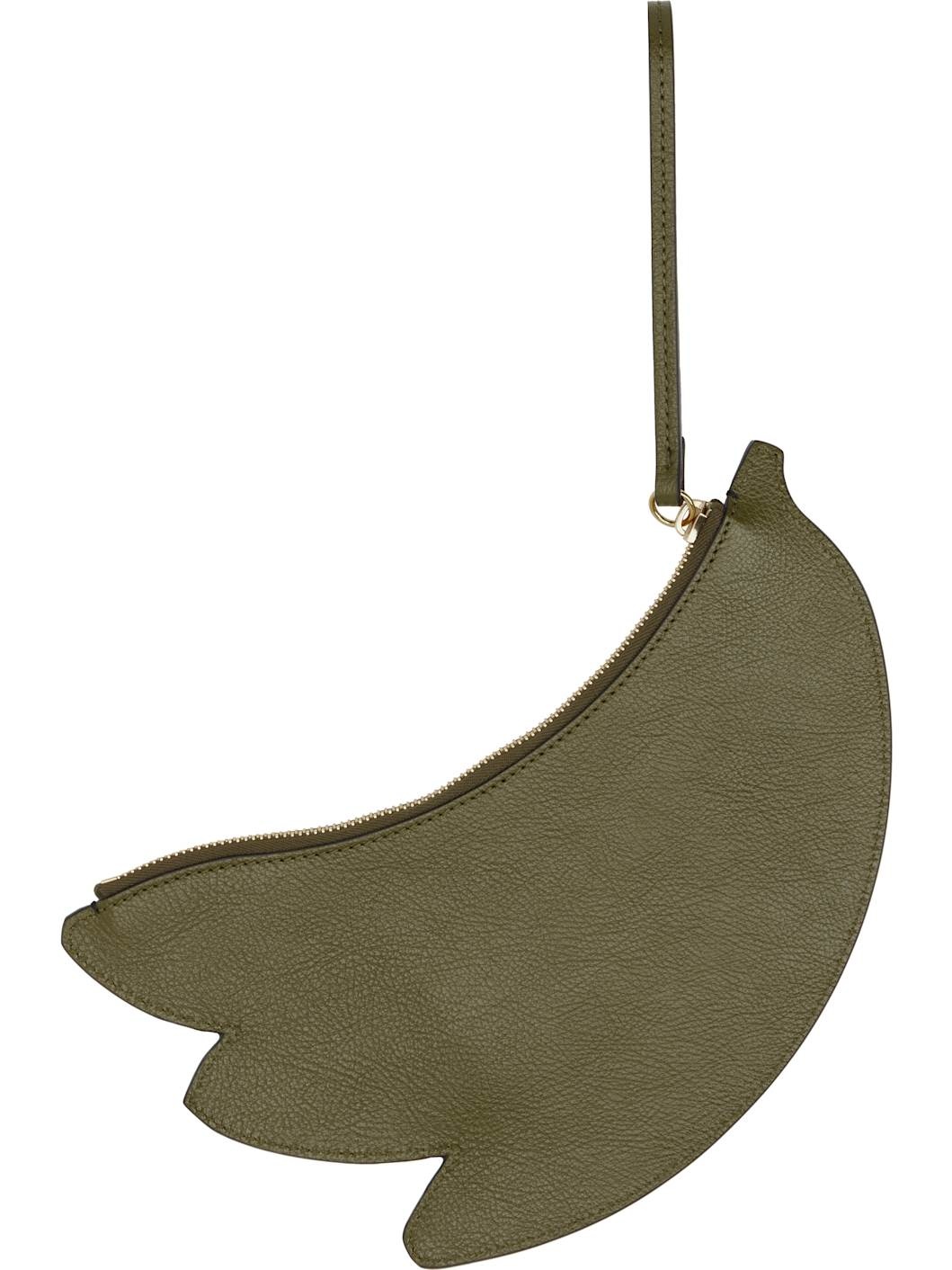 Black & Khaki Banana Flat Pouch - 2