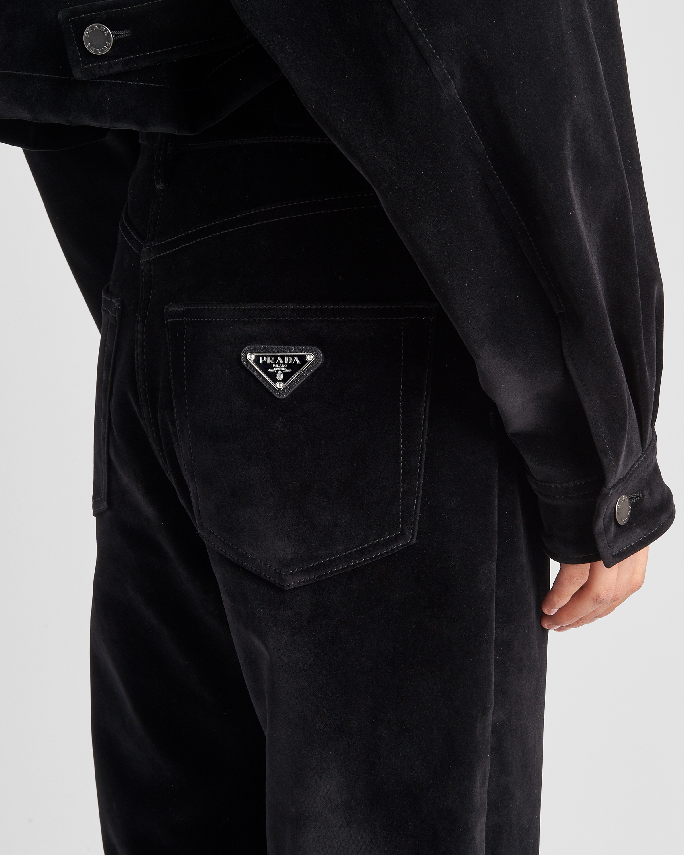 Five-pocket velvet denim jeans - 4
