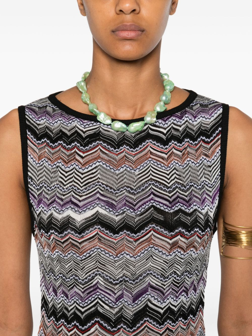 zigzag-pattern dress - 5