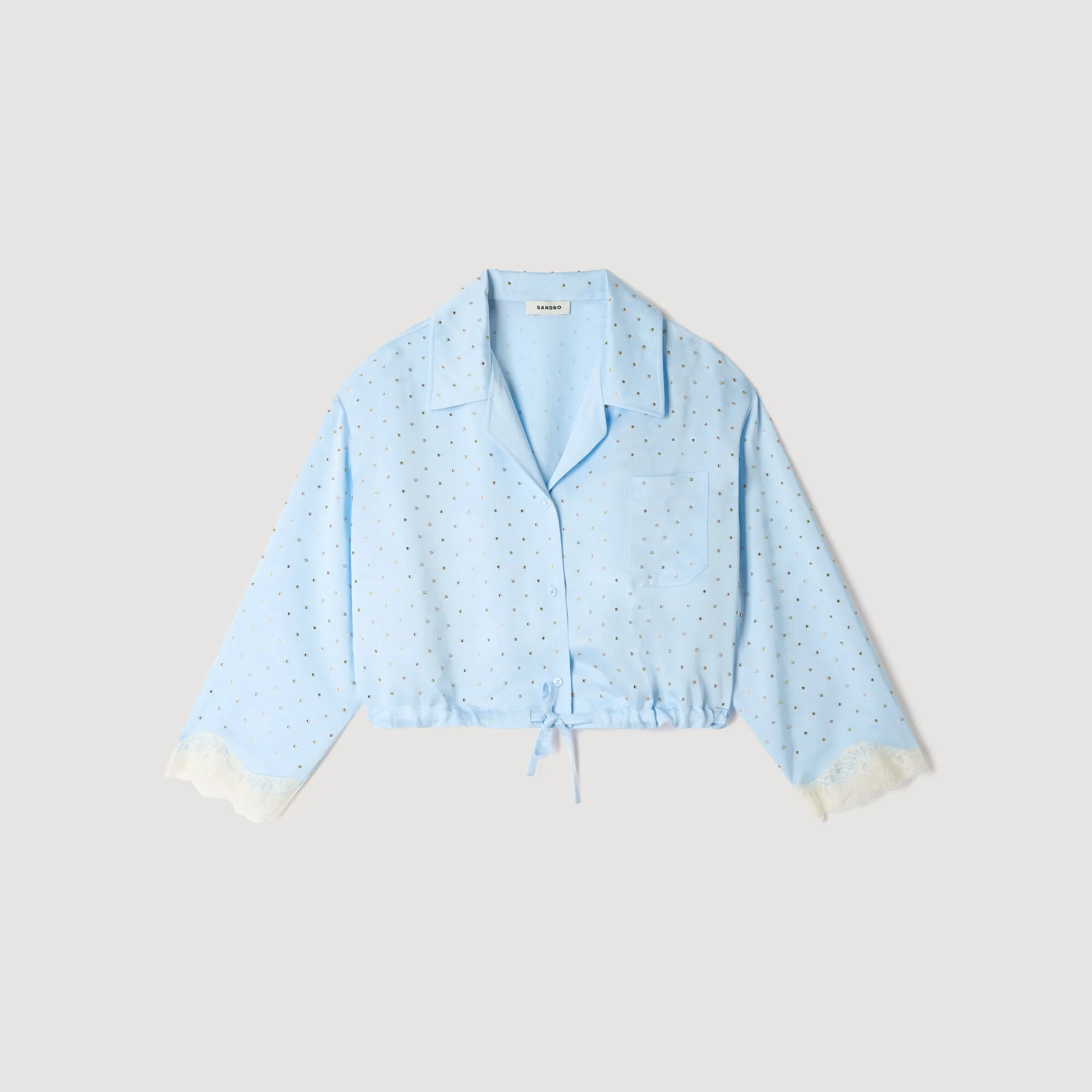 SHIRT EMBELLISHED WITH RHINESTONES - 1