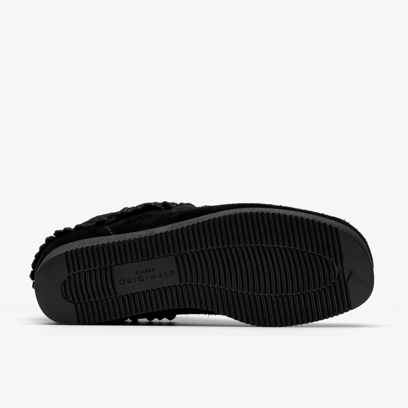 Wallabee Wedge Fringe Black Suede 3