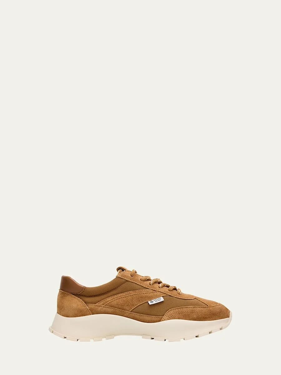Mesh and Suede Sneakers - 1