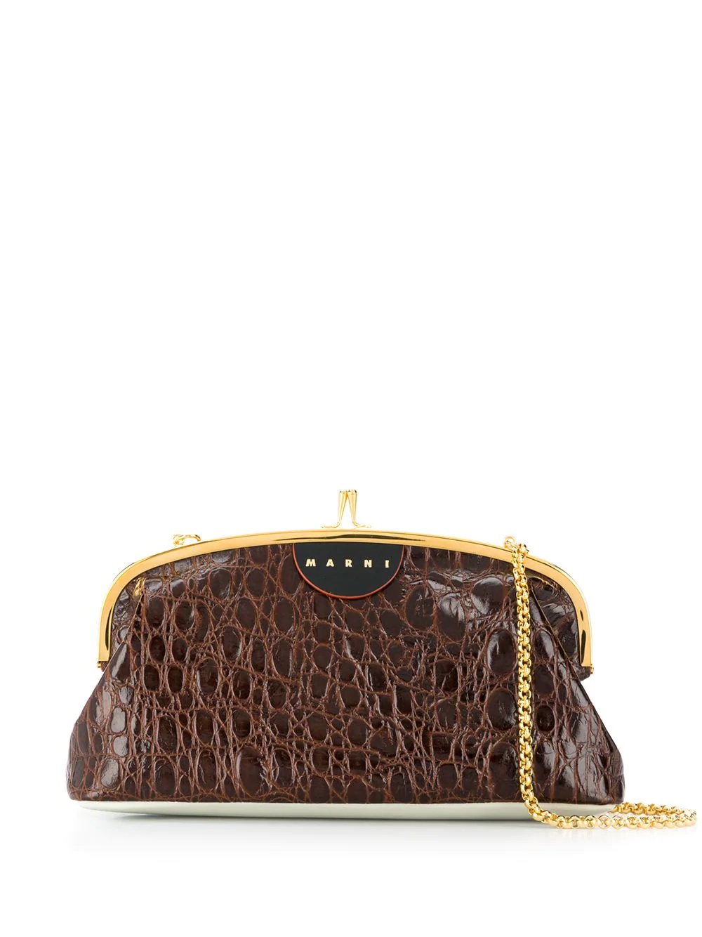 crocodile-effect crossbody bag - 1