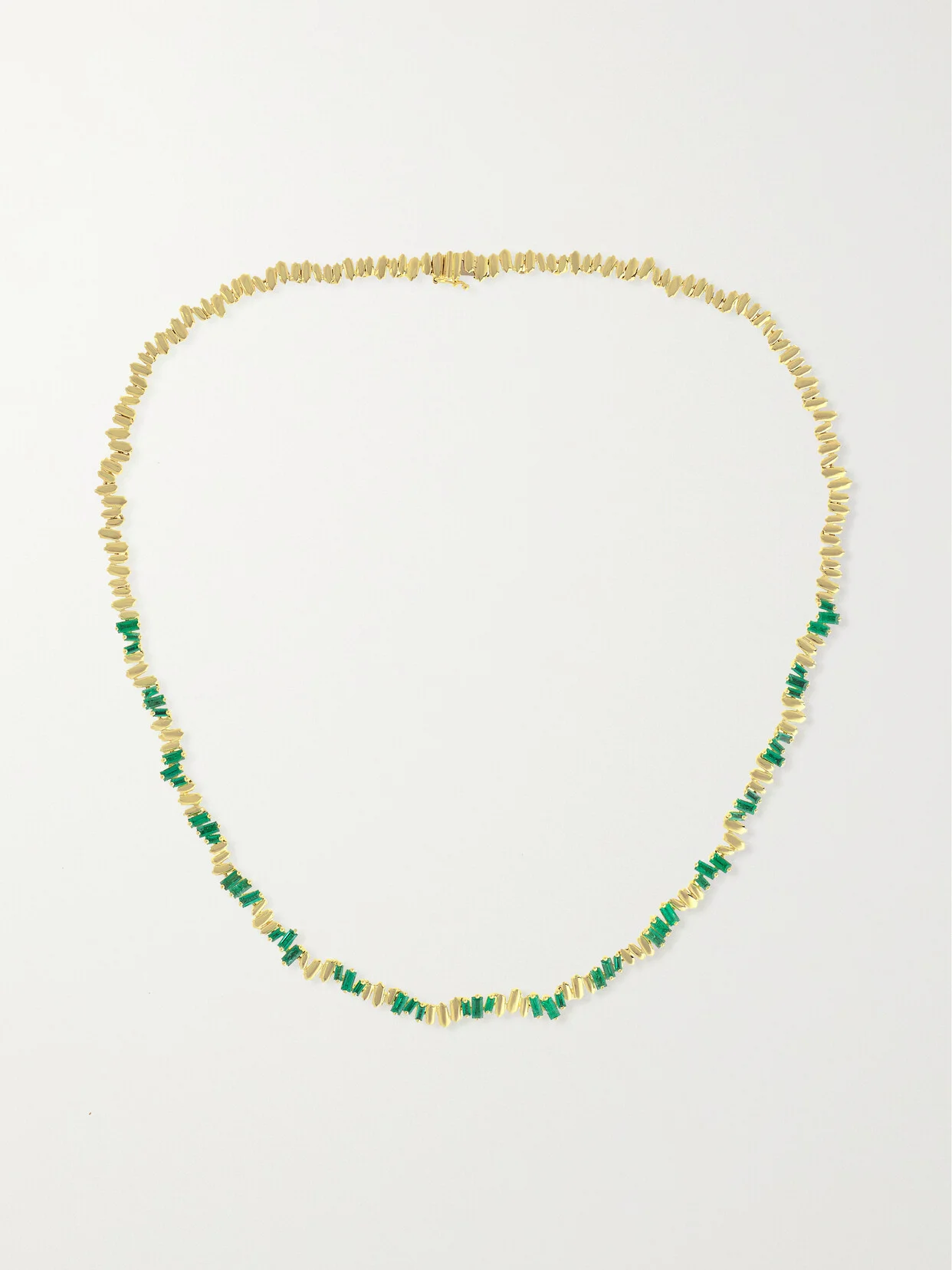 18-karat Gold Emerald Tennis Necklace - 1