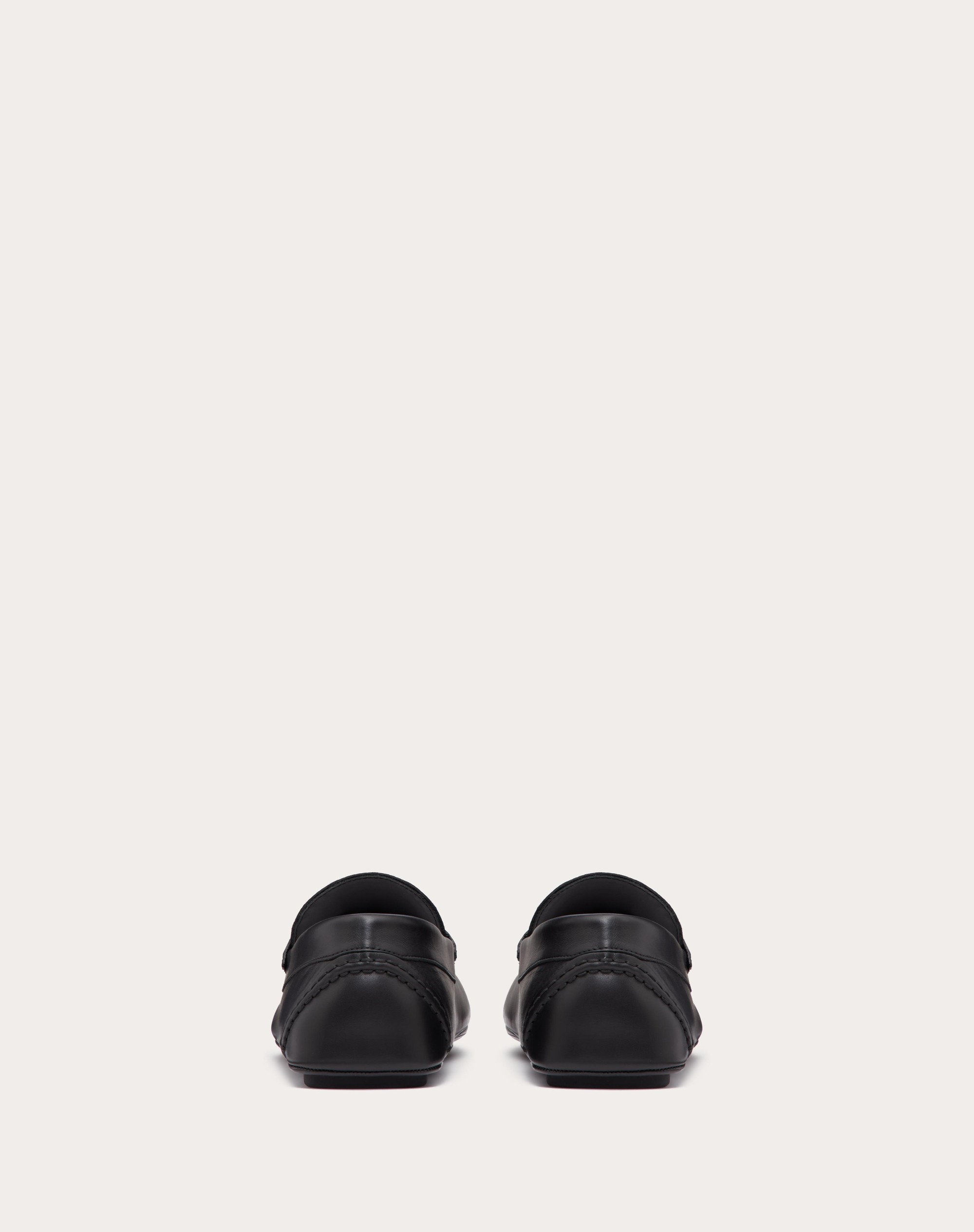 VLOGO SIGNATURE DRIVING SHOE IN CALFSKIN AND TOILE ICONOGRAPHE TECHNICAL FABRIC - 3