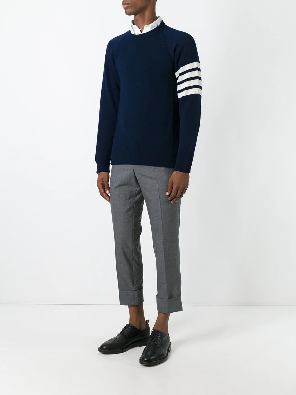 4-Bar crew neck cashmere jumper - 2