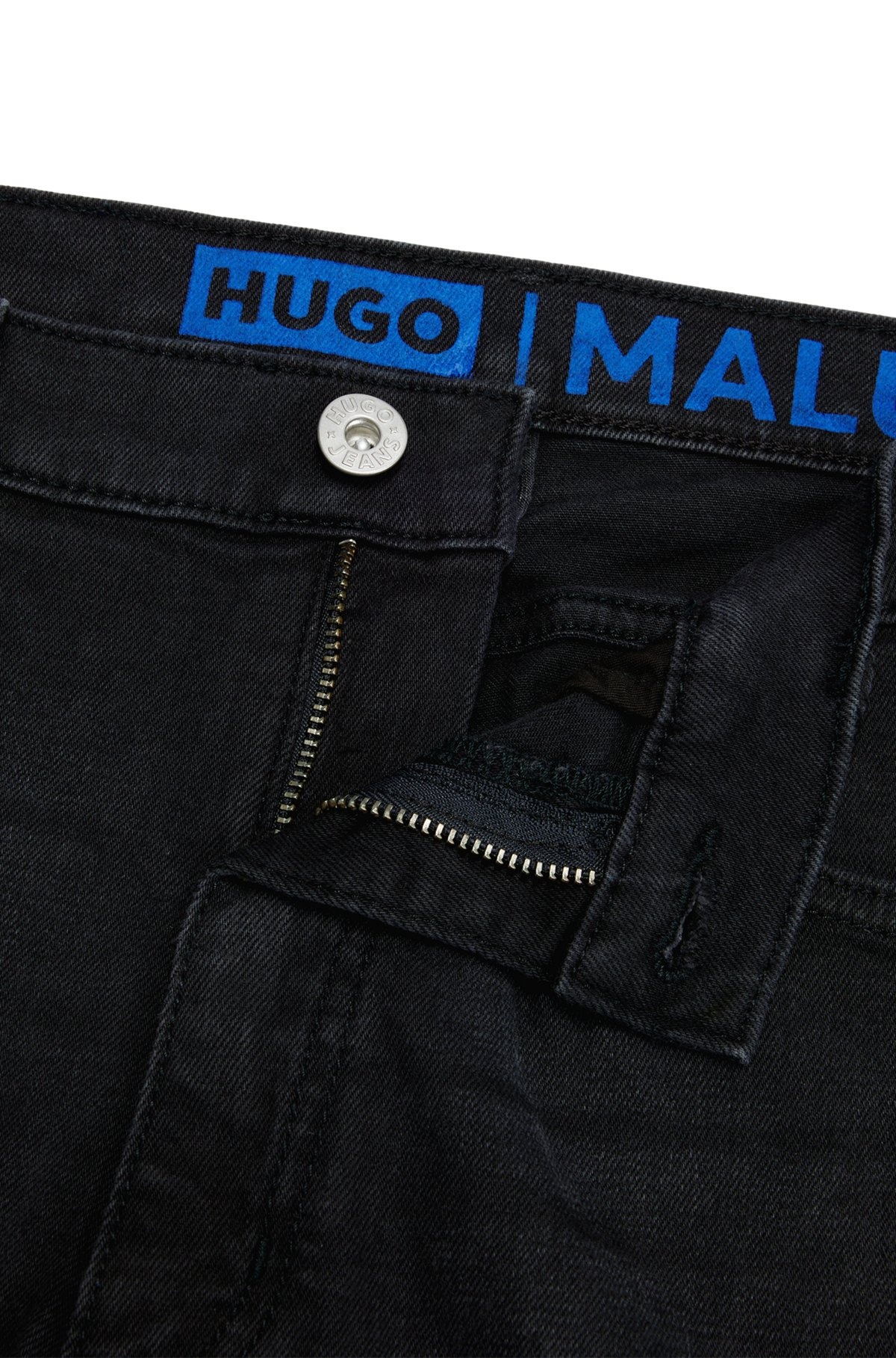 SKINNY-FIT JEANS IN BLACK STRETCH DENIM - 6