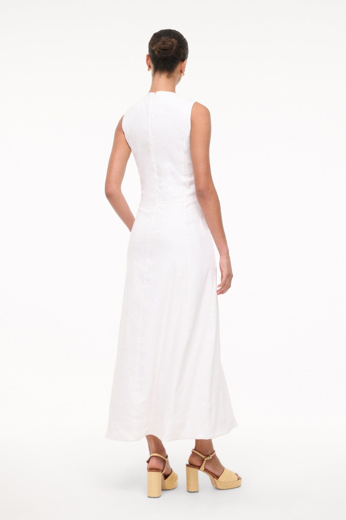 STAUD MARTINE LINEN DRESS WHITE - 4