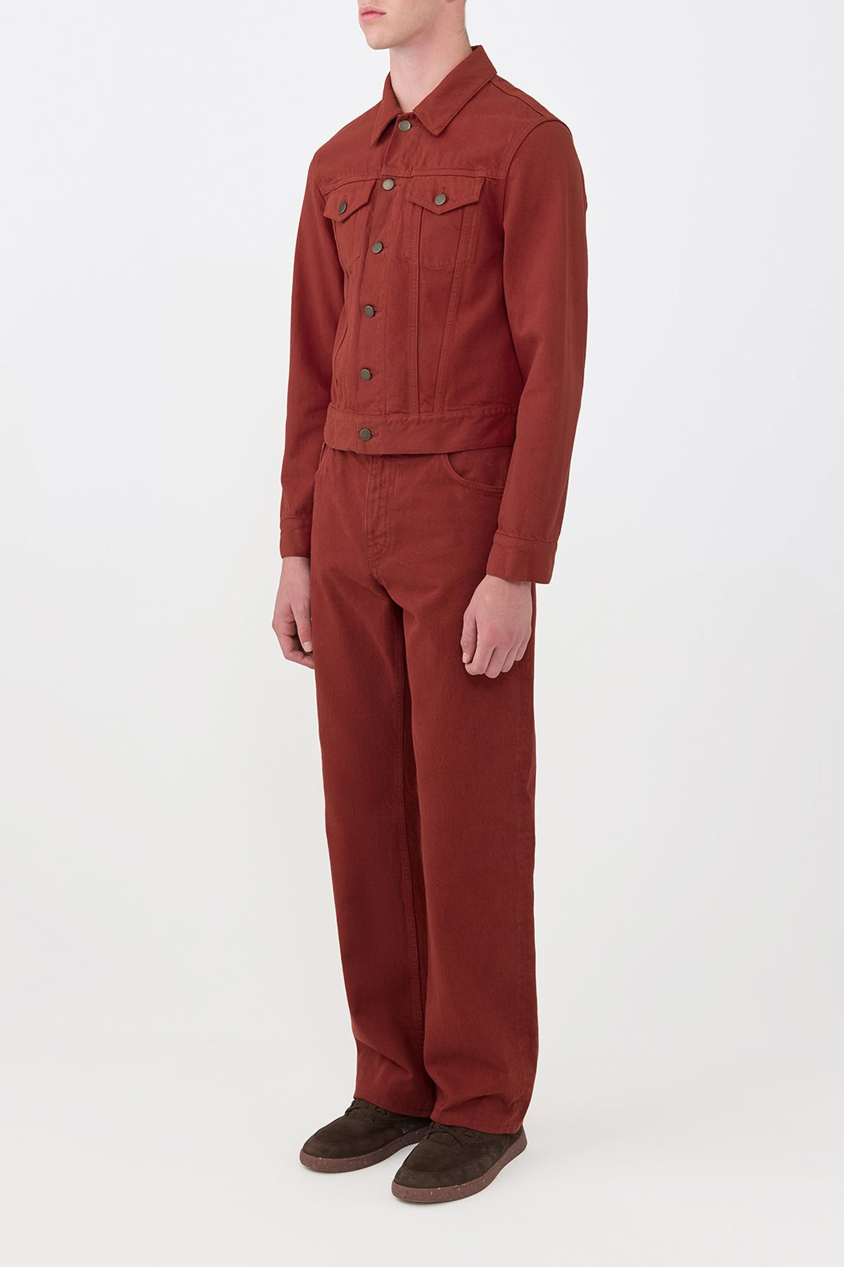 Barry Trucker in Burnt Sienna Recycled Cotton Denim - 3