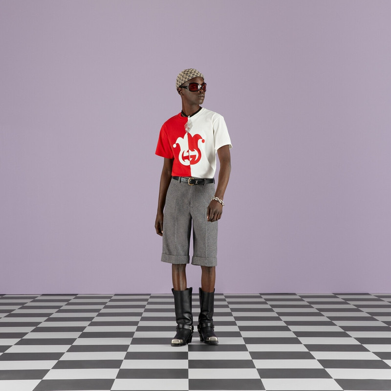 GUCCI Cotton jersey T-shirt with jester print outlook