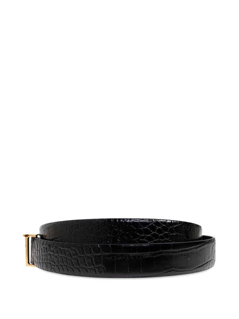 TOM FORD crocodile-effect buckled belt outlook