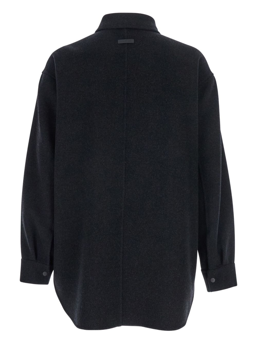 button-fastening wool shirt - 2