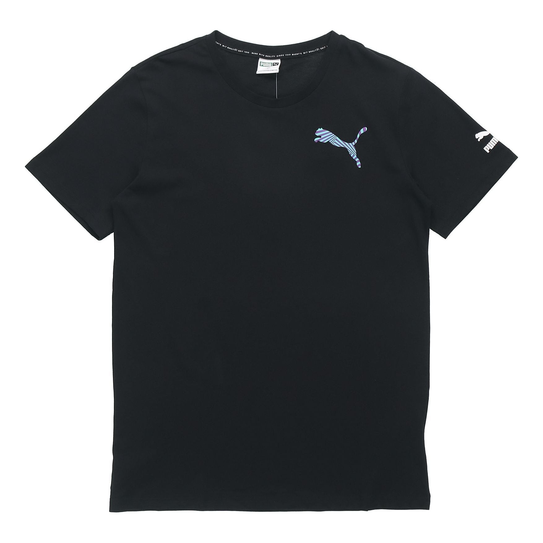 PUMA Casual Graphic T-Shirt 'Black White Blue' 596631-01 - 1