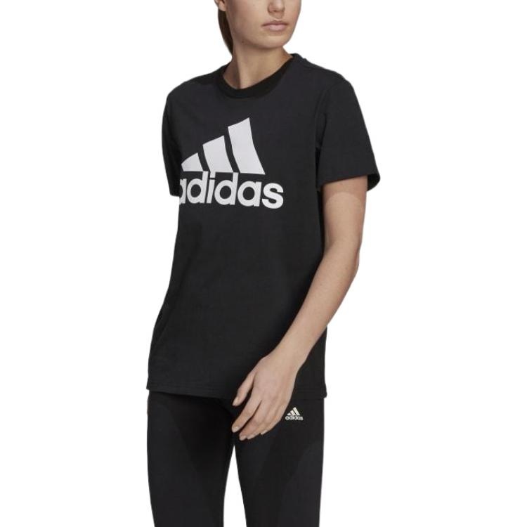 (WMNS) adidas originals Essentials Short Sleeve T-shirt 'Black' GL0781 - 3