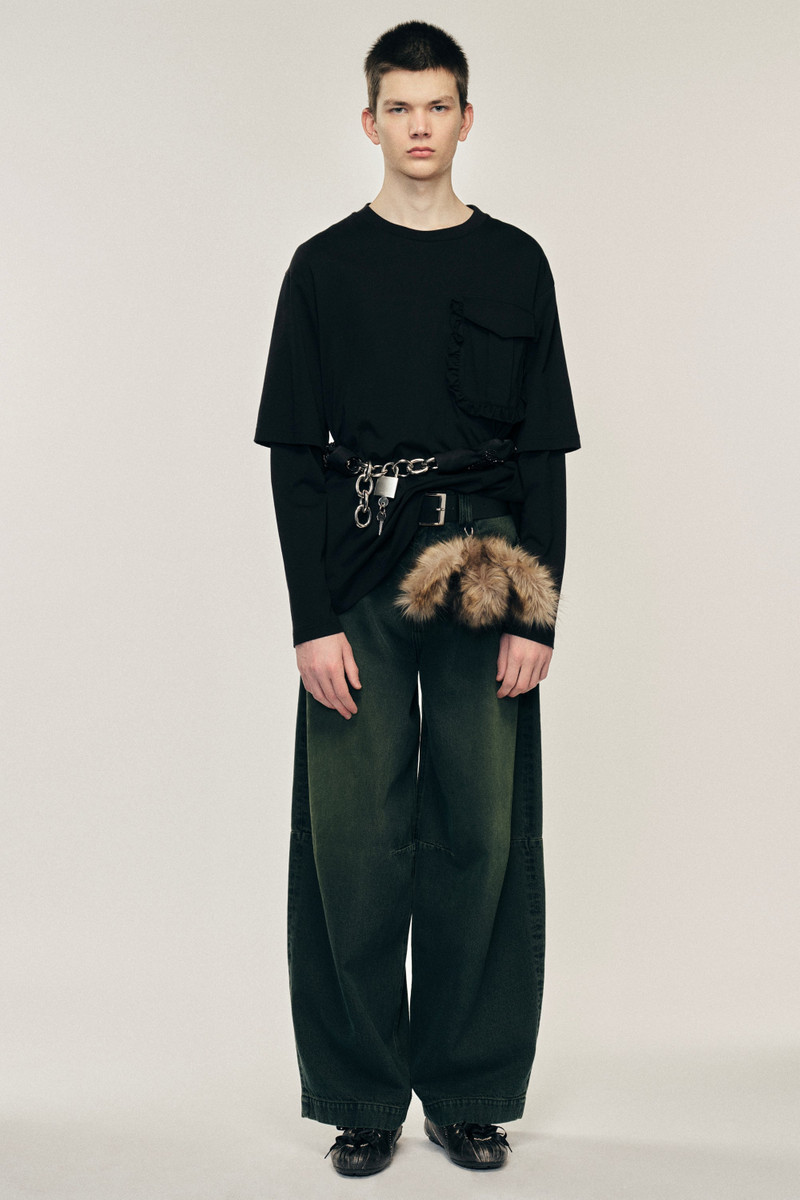 Layered Ruffle Pocket Long Sleeve T-Shirt 1