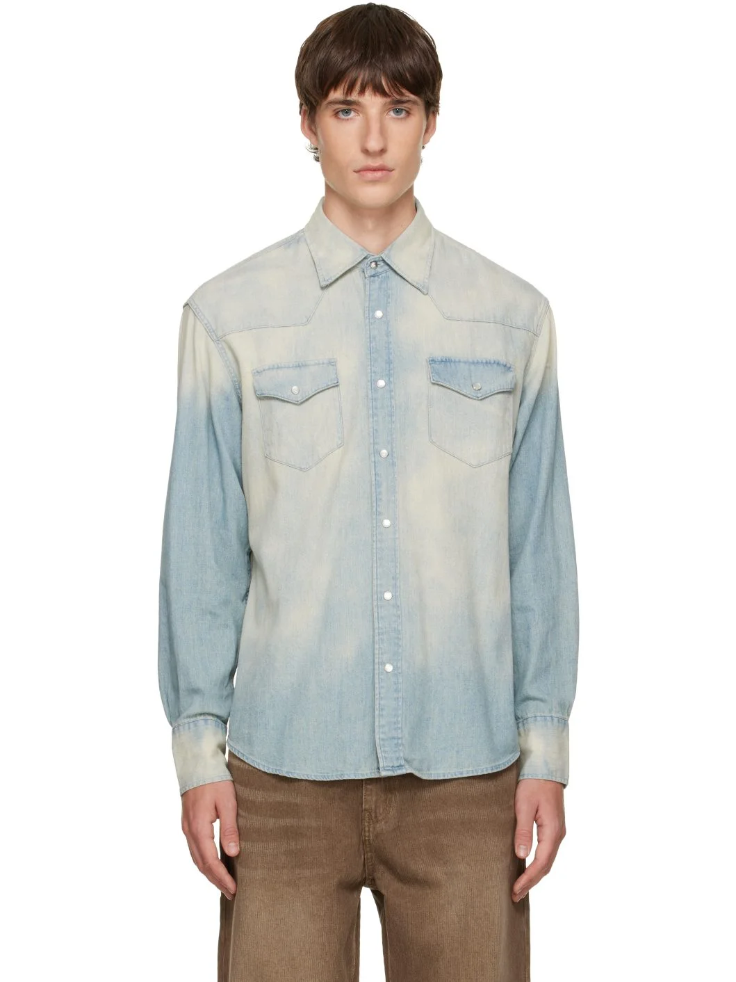 Blue Western Denim Shirt - 1