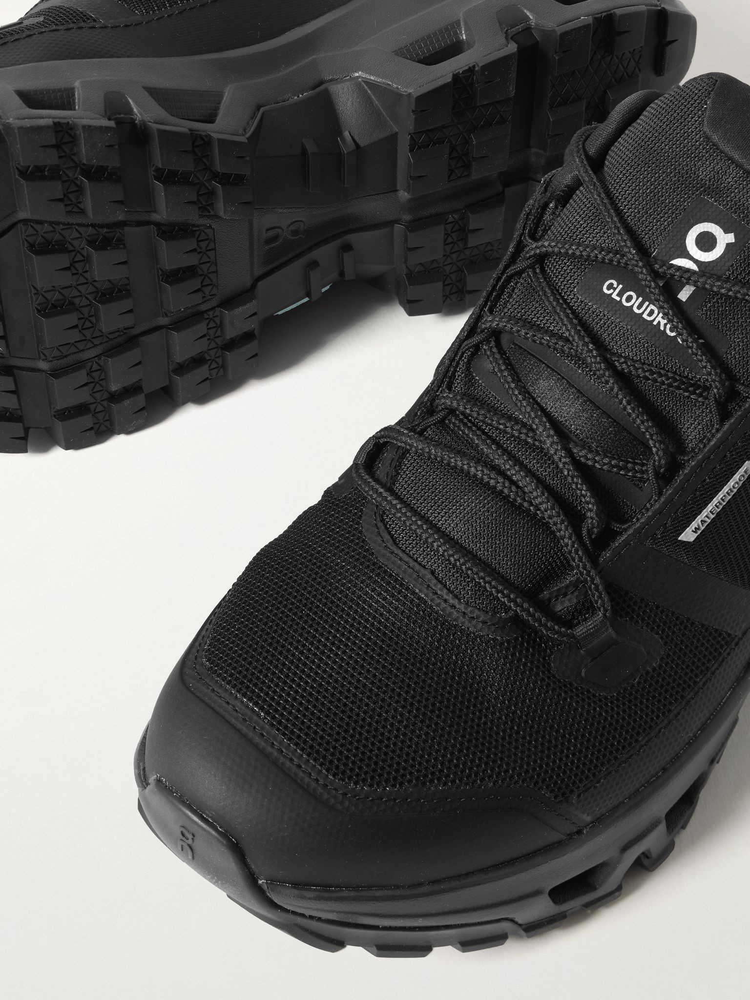 Cloudrock Rubber-Trimmed Mesh Trail Sneakers Black - 5