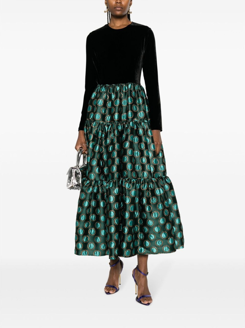 La DoubleJ Big jacquard-panel midi dress outlook